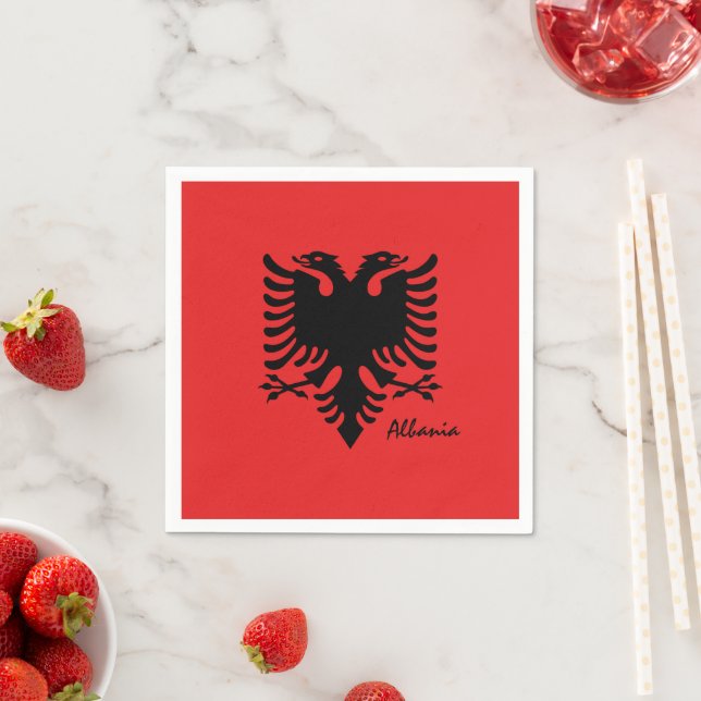 Albanian flag & Albania party fashion /sports Napkins (Insitu)