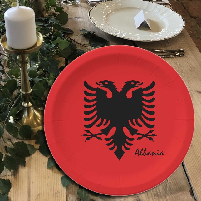 Albanian flag & Albania party patriots /sports Paper Plates (Creator Uploaded)