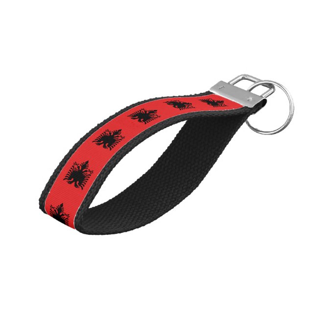 Albanian Flag & Albania wrist keychain /fashion (Angled Up)