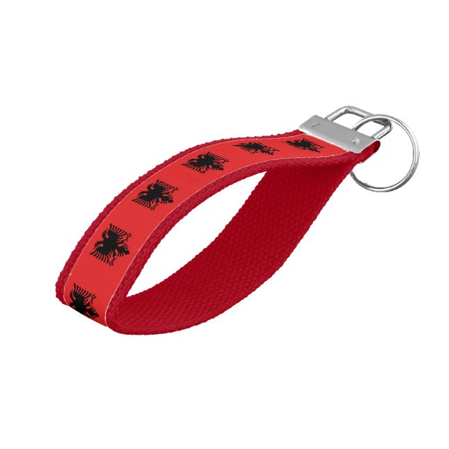 Albanian Flag & Albania wrist keychain /kids (Angled Up)