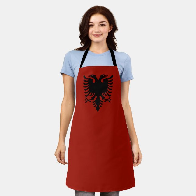 Albanian flag apron (Worn)