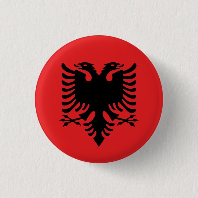 Albanian flag badge button (Front)