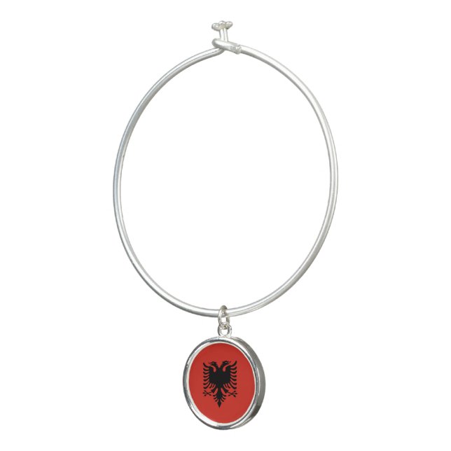 Albanian flag bangle bracelet (3/4)