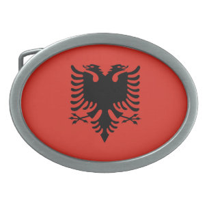 Albanian flag belt buckle