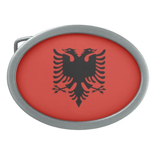 Albanian flag belt buckle