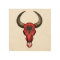 Albanian Flag Bull Skull