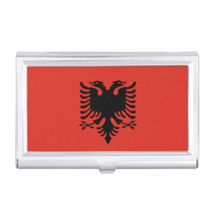 Albanian flag business card case