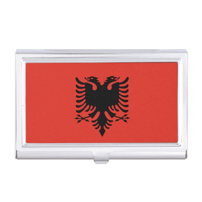 Albanian flag business card case (Front)