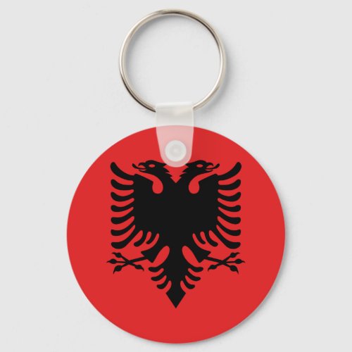 Albanian flag button keychain