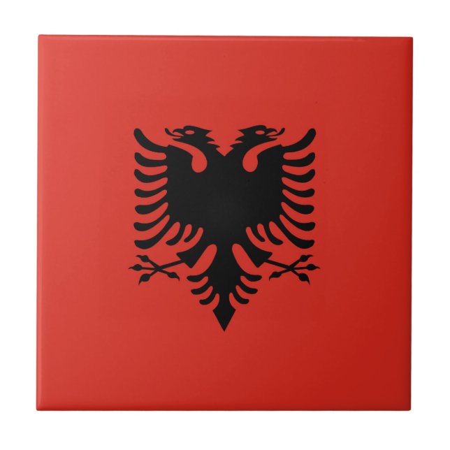 Albanian flag ceramic tile (Front)