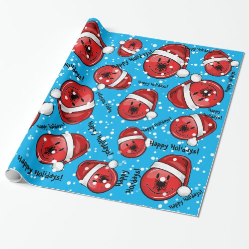 Albanian Flag Christmas Style Wrapping Paper