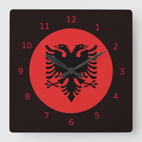 Albanian flag clocks