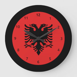Albanian flag clocks