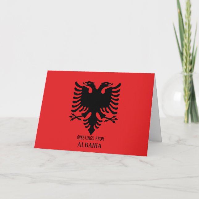 Albanian flag customizable horizontal card (Front)