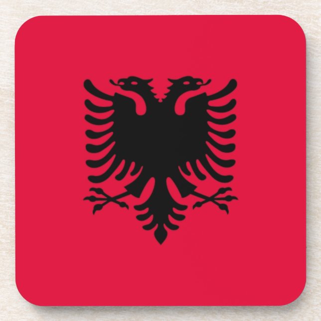 Albanian Flag Drink Coaster (Front)