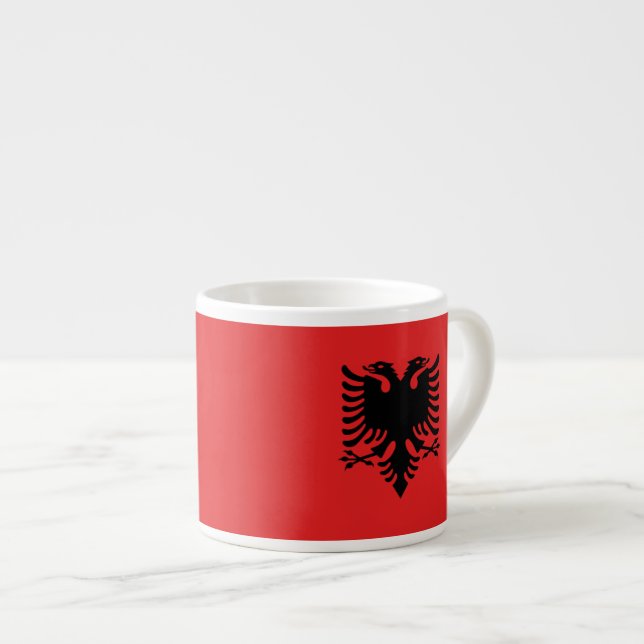 Albanian flag espresso cup (Front Right)