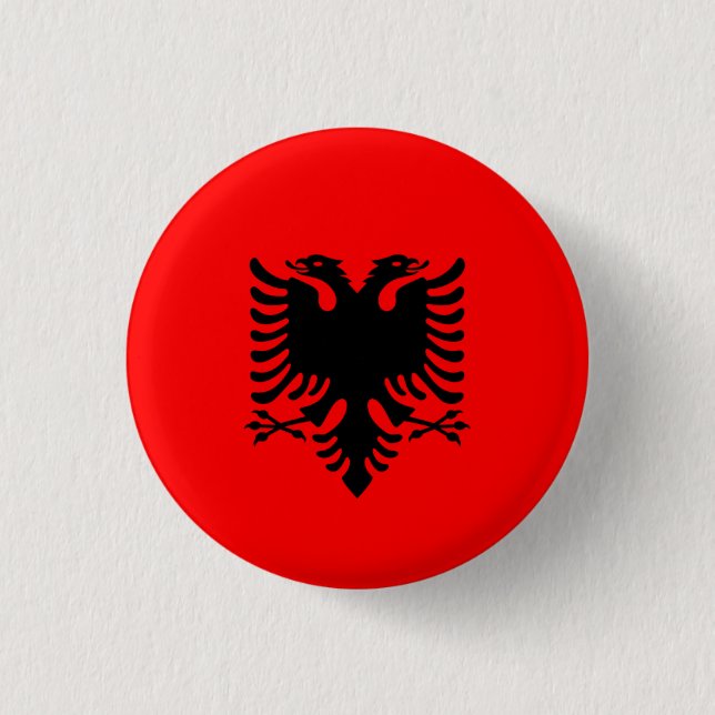 Albanian Flag, Flag of Albania Button (Front)