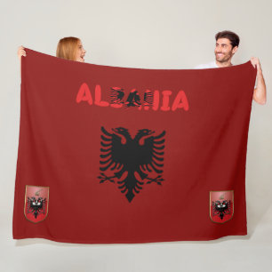 Albanian flag fleece blanket