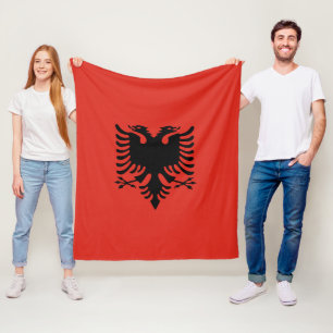 Albanian flag fleece blanket