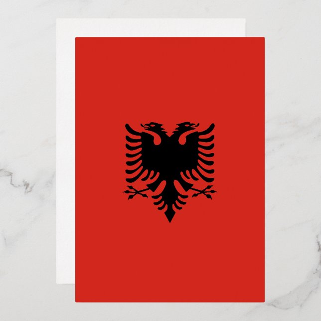 Albanian flag foil invitation (Front/Back)