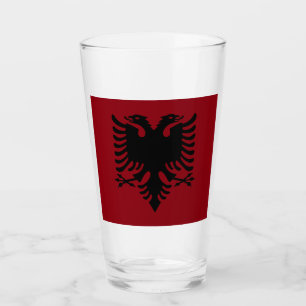 Albanian flag glass