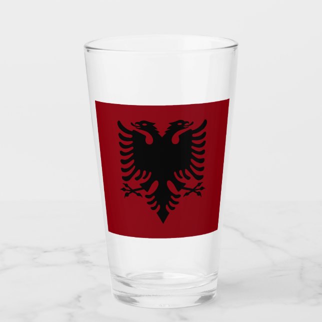 Albanian flag glass (Front)