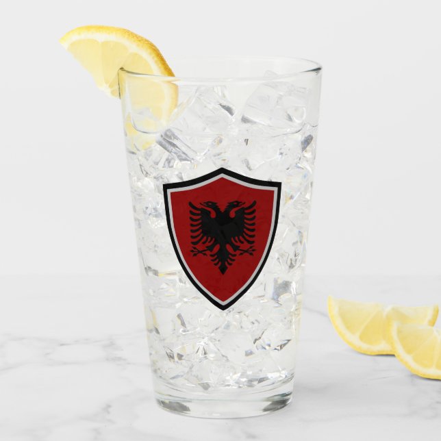 Albanian flag glass (Front Ice)