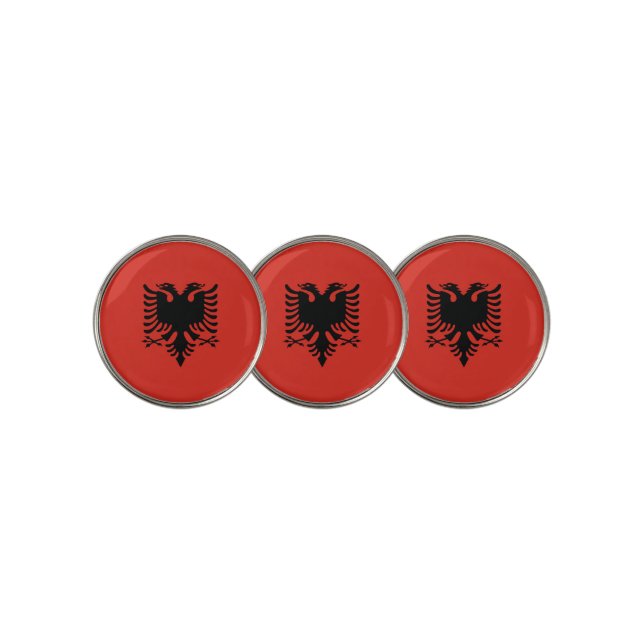 Albanian flag golf ball marker (3 Up)