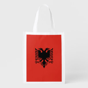 Albanian flag grocery bag