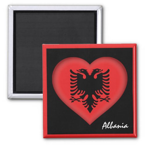 Albanian flag  Heart Albania holiday sports Magnet