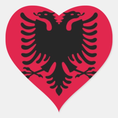 Albanian Flag Heart Sticker
