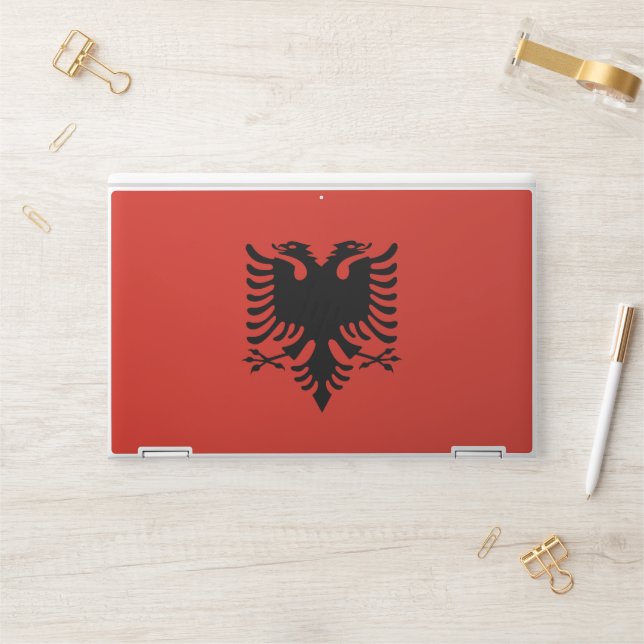 Albanian flag HP laptop skin (Desk)