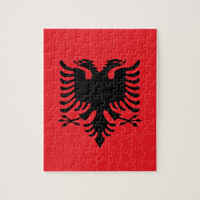Albanian flag jigsaw puzzle (Vertical)