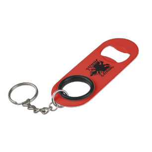 Albanian flag keychain bottle opener
