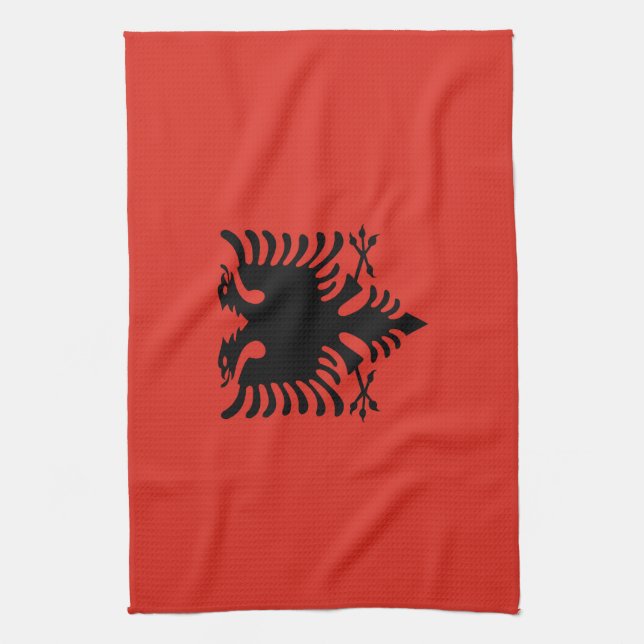 Albanian flag kitchen towel (Vertical)