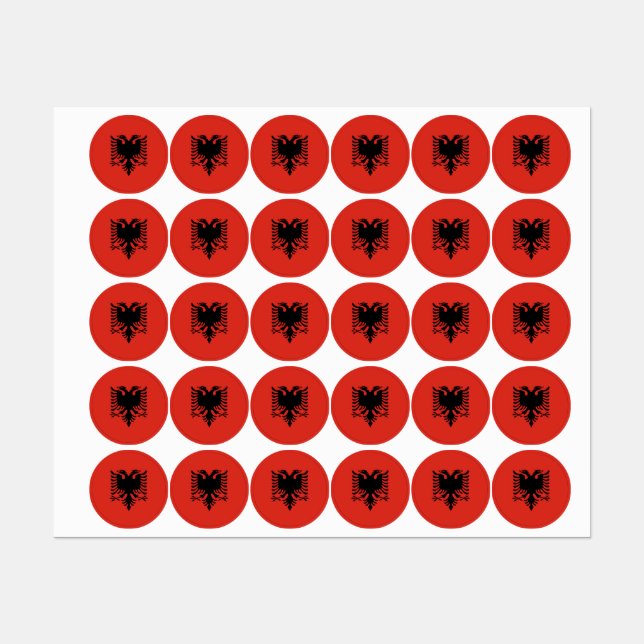 Albanian flag labels (Sheet)
