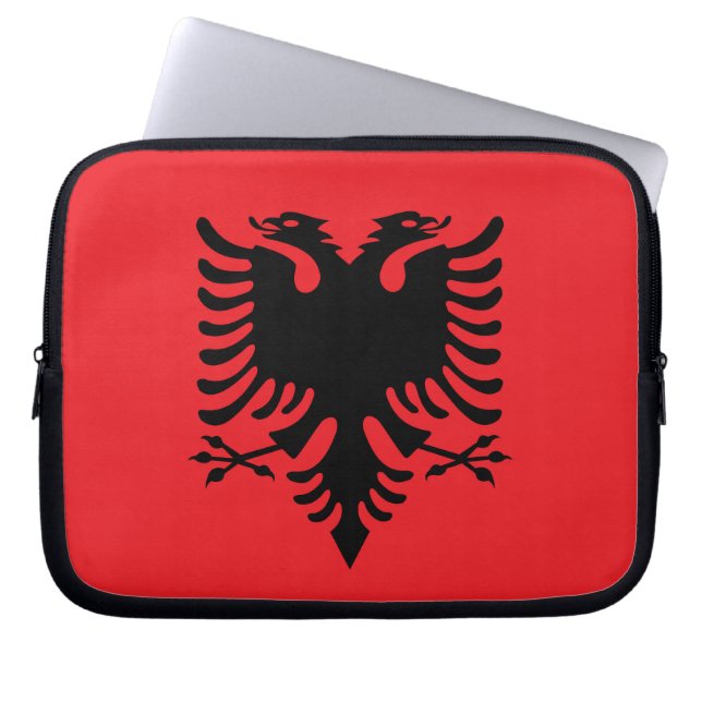 Albanian flag laptop sleeve (Front)