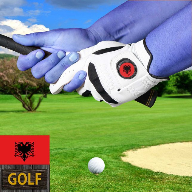Albanian Flag leather Golf Glove, Albania / marker Glove (Creator Uploaded)