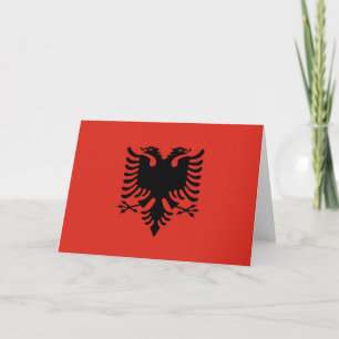 Albanian flag letterpress thank you card