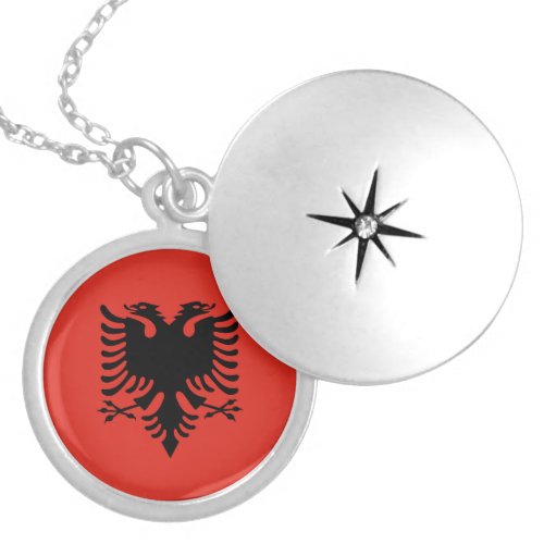 Albanian flag locket necklace