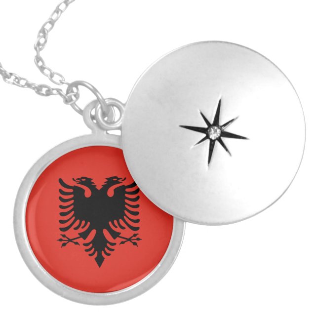 Albanian flag locket necklace (Front)