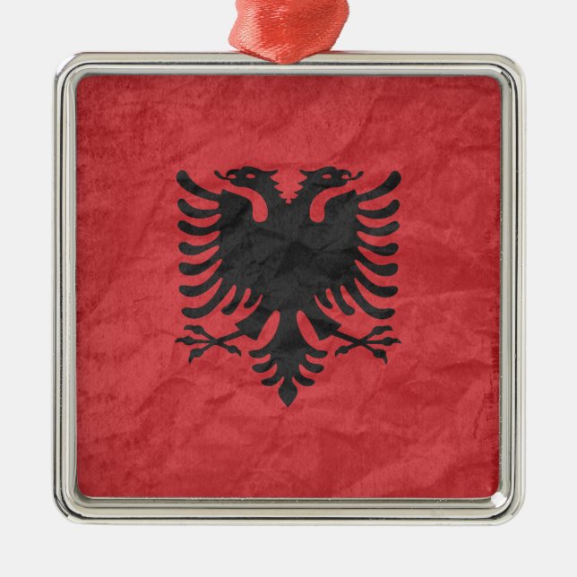 Albanian Flag Metal Ornament (Front)