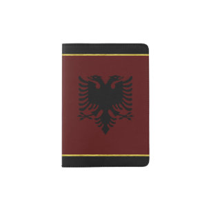 Albanian flag passport holder