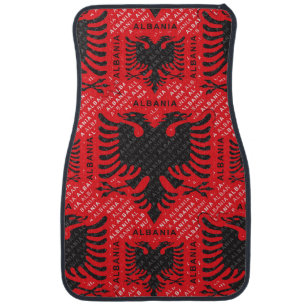 Albanian flag pattern 2 car floor mat