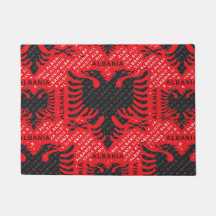 Albanian flag pattern 2 doormat