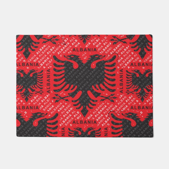Albanian flag pattern 2 doormat (Front)