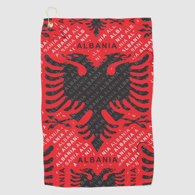 Albanian flag pattern 2 golf towel (Front)