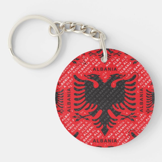 Albanian flag pattern 2 keychain (Front)
