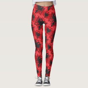 Albanian flag pattern 2 leggings