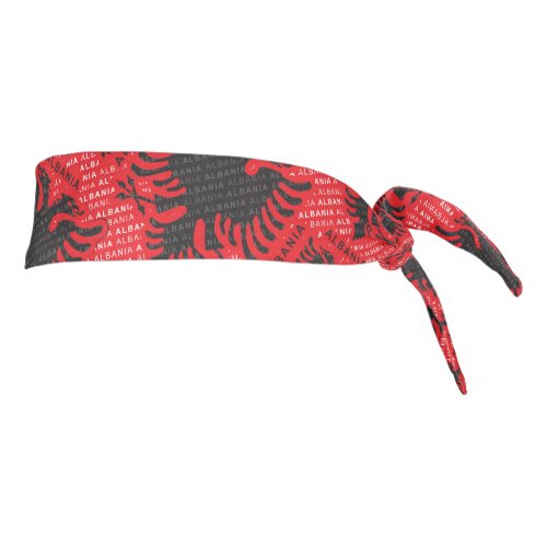 Albanian flag pattern 2 tie headband